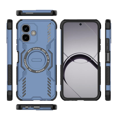 For Infinix Smart 20 4G Global Butterfly Armor MagSafe Magnetic Ring Shockproof Phone Case - Blue - EDA008508006A