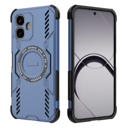 For Infinix Smart 20 4G Global Butterfly Armor MagSafe Magnetic Ring Shockproof Phone Case - Blue - EDA008508006A