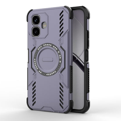 For Infinix Smart 20 4G Global Butterfly Armor MagSafe Magnetic Ring Shockproof Phone Case - Purple - EDA008508006B