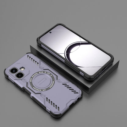 For Infinix Smart 20 4G Global Butterfly Armor MagSafe Magnetic Ring Shockproof Phone Case - Purple - EDA008508006B