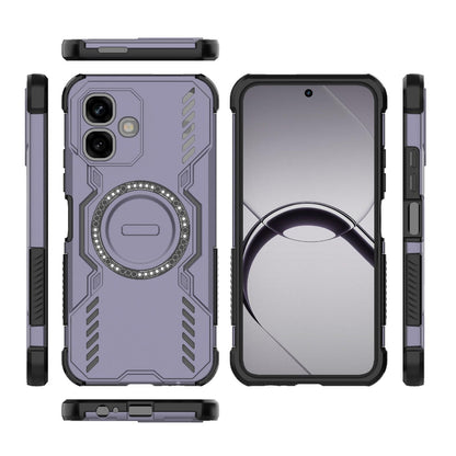 For Infinix Smart 20 4G Global Butterfly Armor MagSafe Magnetic Ring Shockproof Phone Case - Purple - EDA008508006B