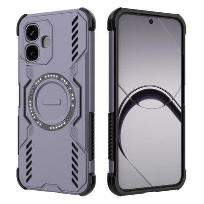 For Infinix Smart 20 4G Global Butterfly Armor MagSafe Magnetic Ring Shockproof Phone Case - Purple - EDA008508006B