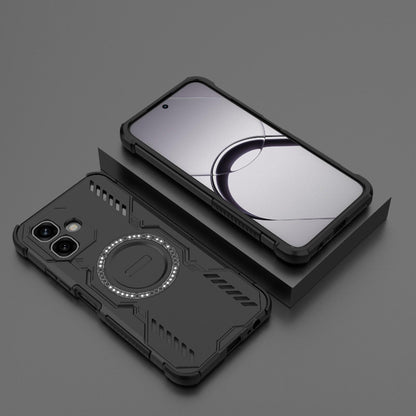 For Infinix Smart 20 4G Global Butterfly Armor MagSafe Magnetic Ring Shockproof Phone Case - Black - EDA008508006C