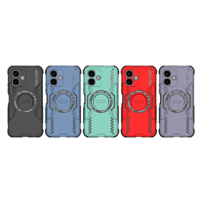 For Infinix Smart 20 4G Global Butterfly Armor MagSafe Magnetic Ring Shockproof Phone Case - Black - EDA008508006C