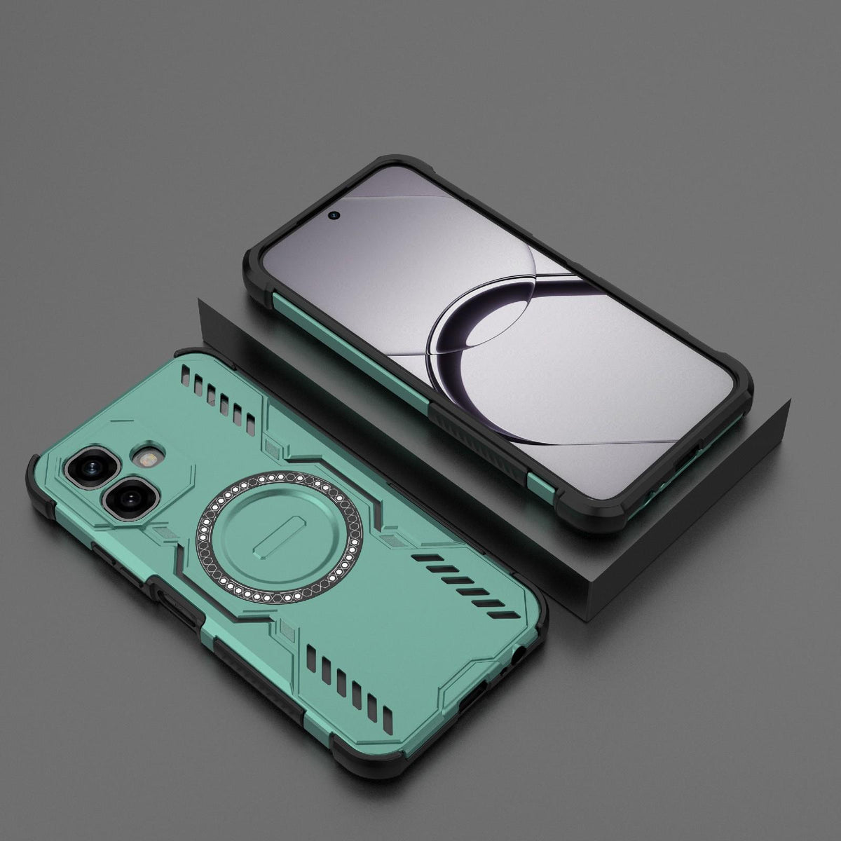 For Infinix Smart 20 4G Global Butterfly Armor MagSafe Magnetic Ring Shockproof Phone Case - Light Green - EDA008508006D