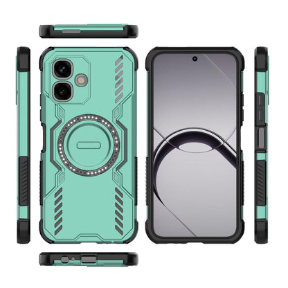 For Infinix Smart 20 4G Global Butterfly Armor MagSafe Magnetic Ring Shockproof Phone Case - Light Green - EDA008508006D