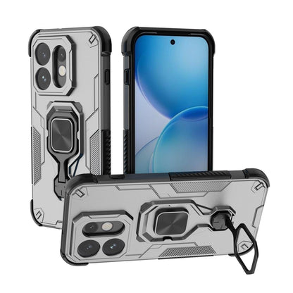 For OPPO Reno16 5G Global Metal Kickstand TPU Hybrid PC Phone Case - Grey - EDA008532902B