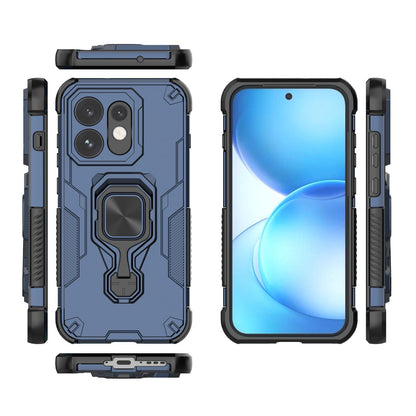 For OPPO Reno16 5G Global Metal Kickstand TPU Hybrid PC Phone Case - Blue - EDA008532902C