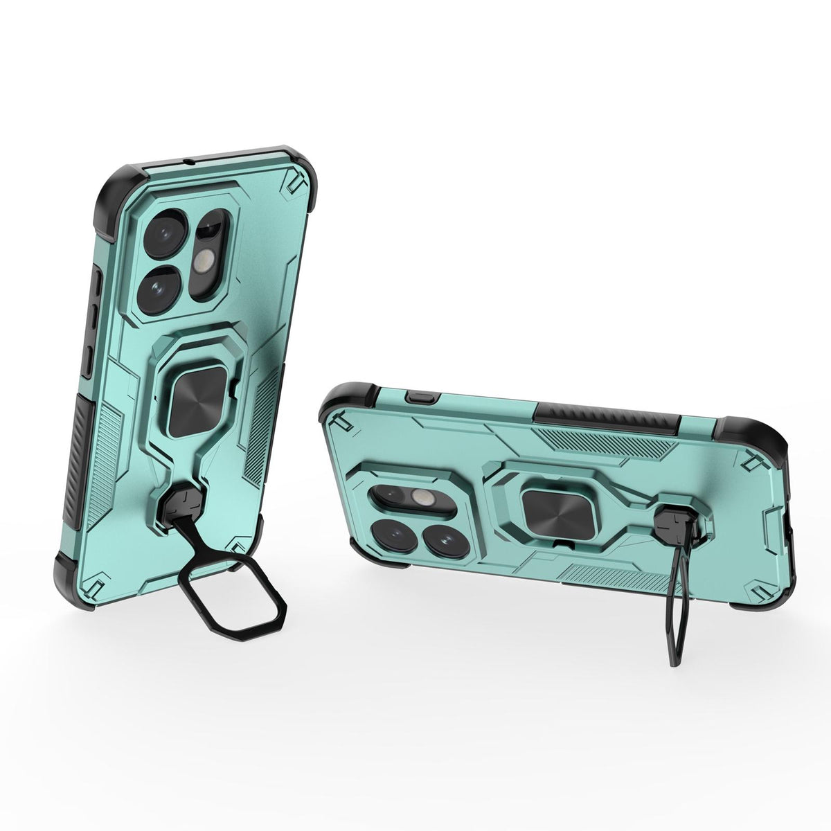 For OPPO Reno16 5G Global Metal Kickstand TPU Hybrid PC Phone Case - Green - EDA008532902D
