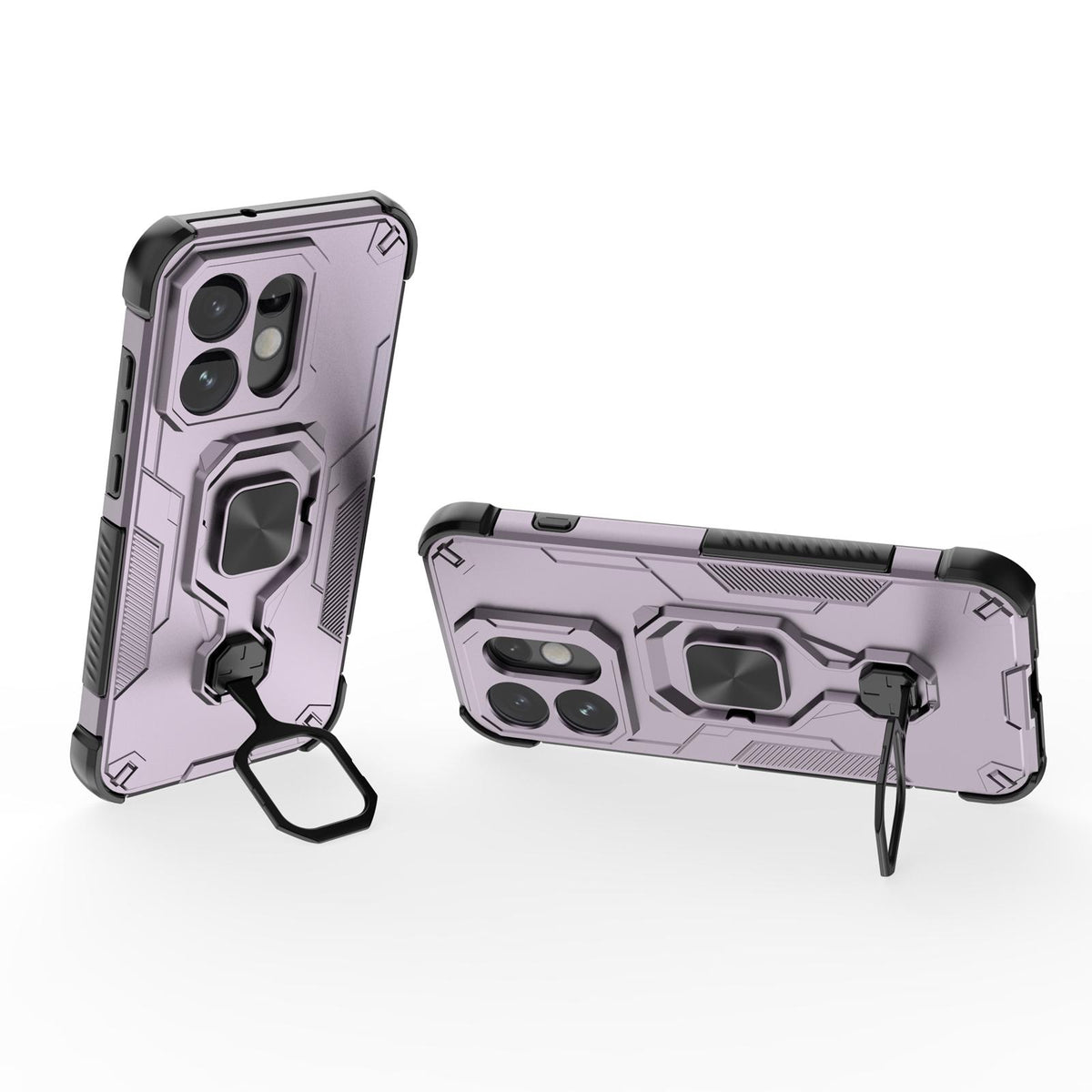 For OPPO Reno16 5G Global Metal Kickstand TPU Hybrid PC Phone Case - Purple - EDA008532902E