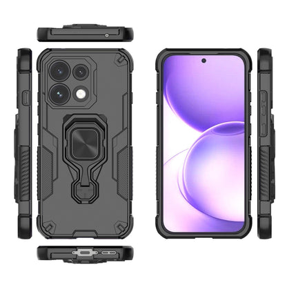 For OPPO Reno16 F 5G Metal Kickstand TPU Hybrid PC Phone Case - Black - EDA008532904A