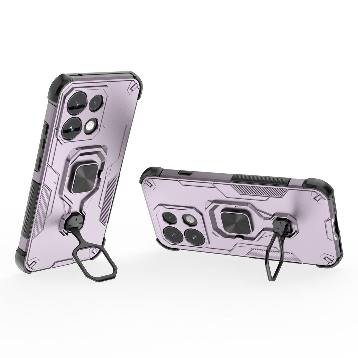 For OPPO Reno16 F 5G Metal Kickstand TPU Hybrid PC Phone Case - Purple - EDA008532904E