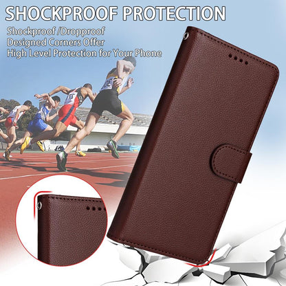 For Honor 600 Smart 5G Litchi Texture RFID Blocking 3-Card Wallet Leather Phone Case(Brown)
