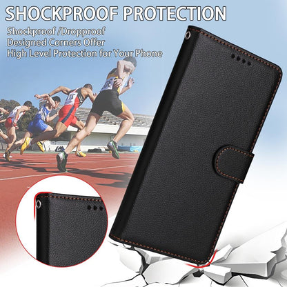 For Honor 600 Smart 5G Litchi Texture RFID Blocking 3-Card Wallet Leather Phone Case(Black)