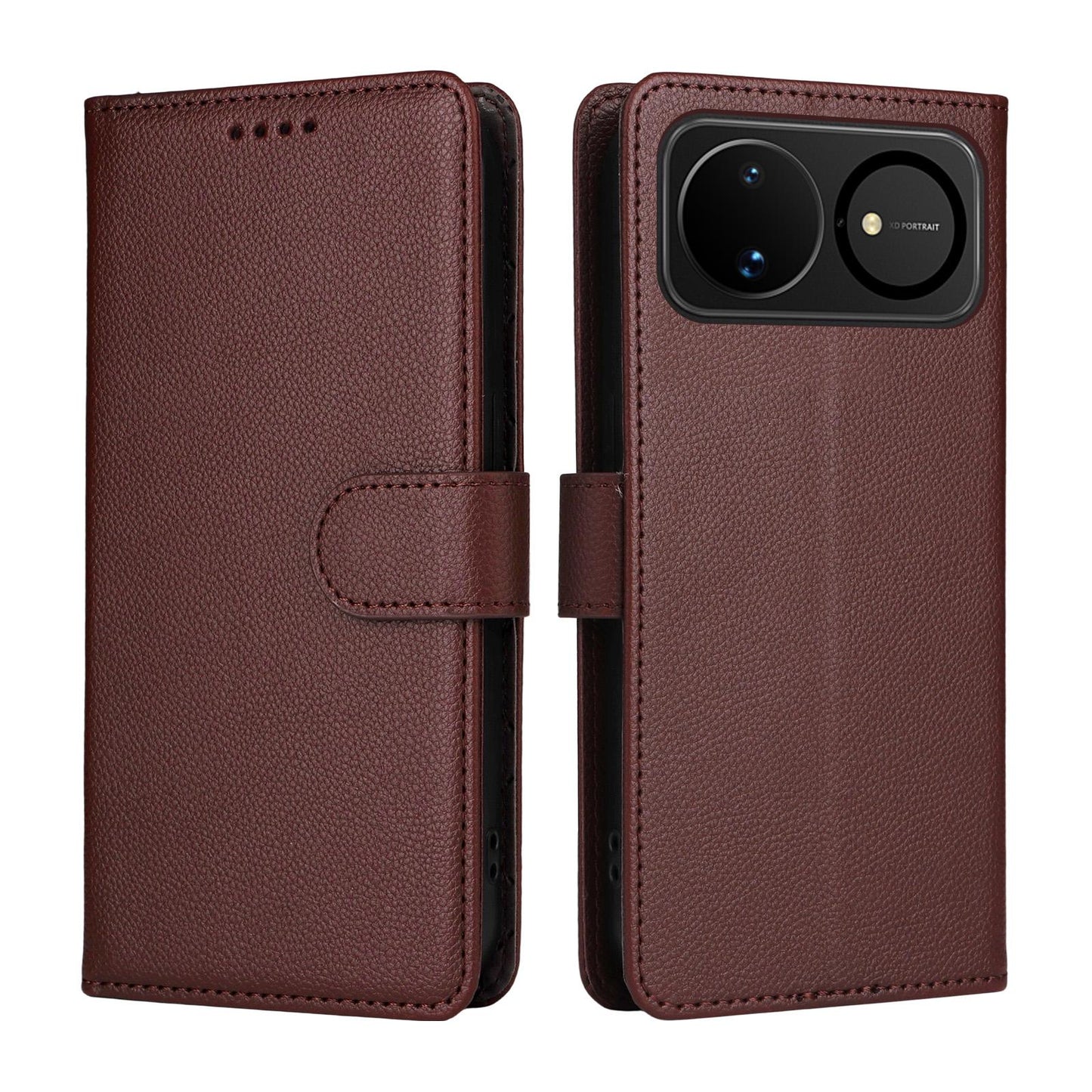 For Huawei nova 16 Litchi Texture RFID Blocking 3-Card Wallet Leather Phone Case(Brown)