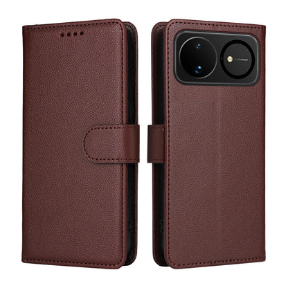 For Huawei nova 16 Litchi Texture RFID Blocking 3-Card Wallet Leather Phone Case(Brown)