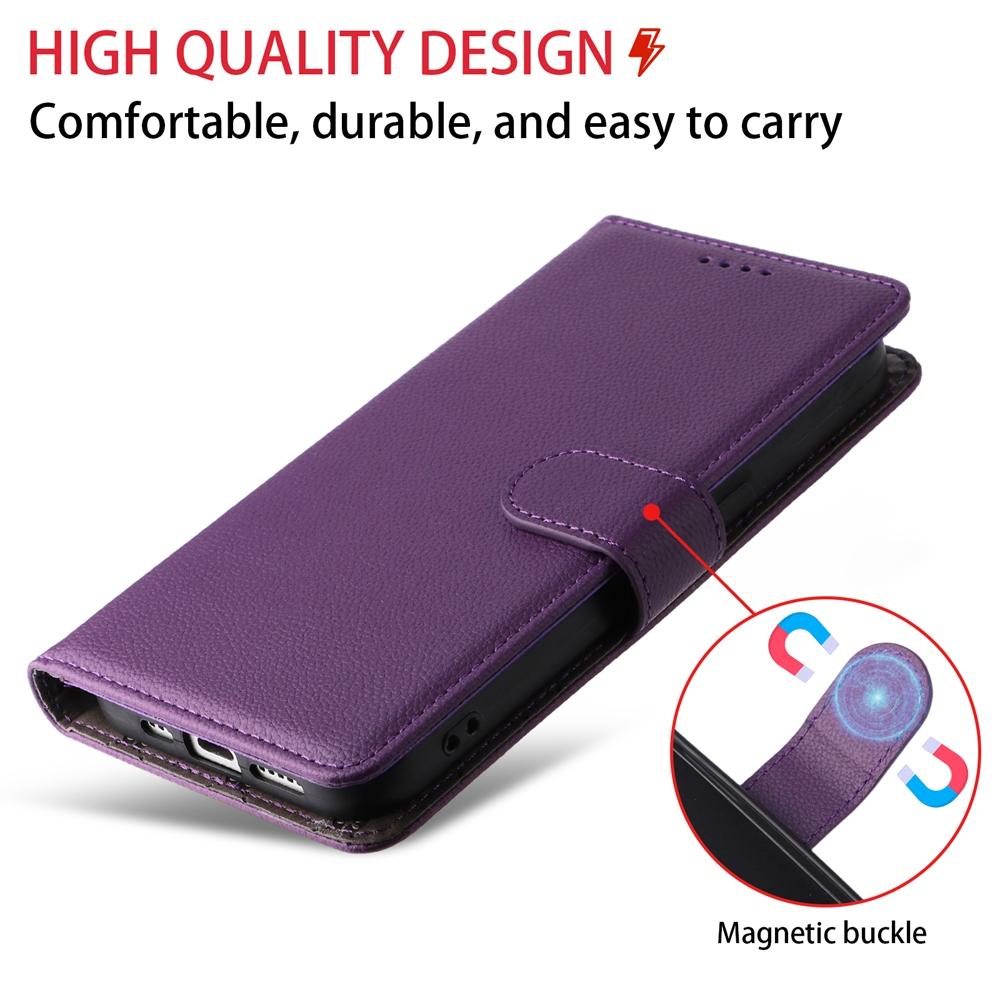 For Huawei nova 16 Litchi Texture RFID Blocking 3-Card Wallet Leather Phone Case(Purple)
