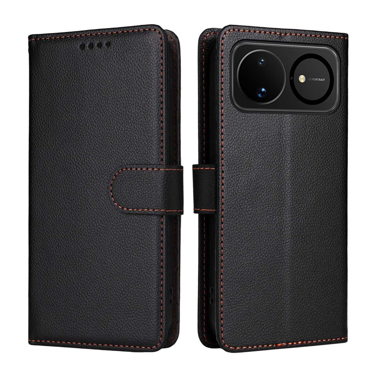 For Huawei nova 16 Litchi Texture RFID Blocking 3-Card Wallet Leather Phone Case(Black)