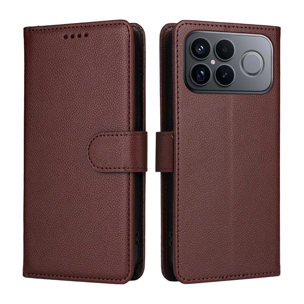 For Redmi K90 Pro Max / Poco F8 Ultra 5G Litchi Texture RFID Blocking 3-Card Wallet Leather Phone Case(Brown)