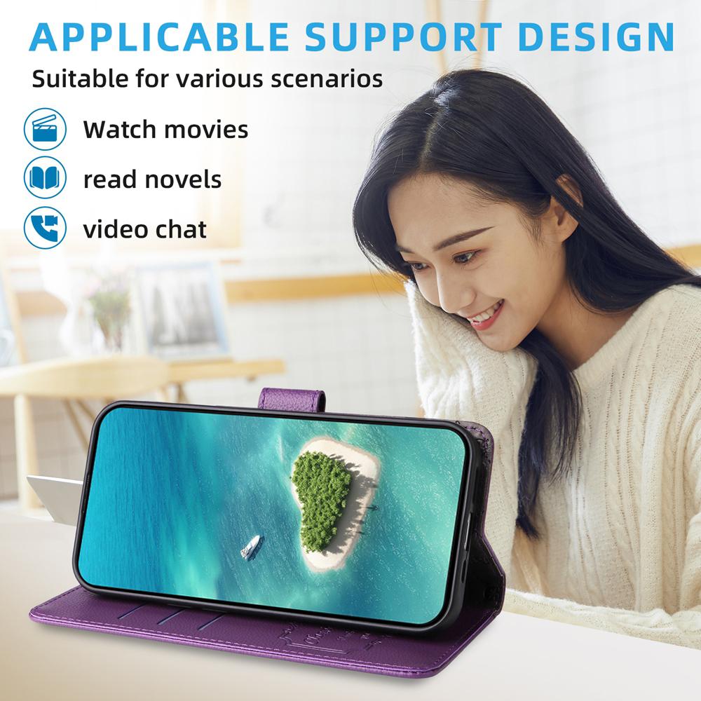 For Redmi K90 Pro Max / Poco F8 Ultra 5G Litchi Texture RFID Blocking 3-Card Wallet Leather Phone Case(Purple)