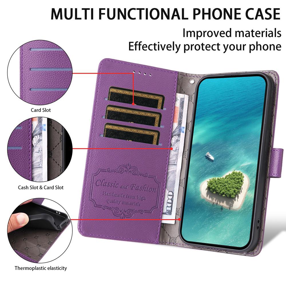 For Redmi 17 5G / 4G Global 170mm Litchi Texture RFID Blocking 3-Card Wallet Leather Phone Case(Purple)