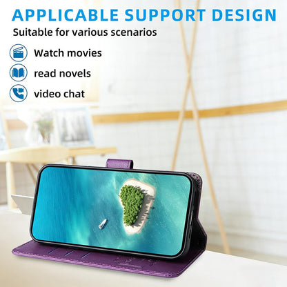 For Redmi 17 5G / 4G Global 170mm Litchi Texture RFID Blocking 3-Card Wallet Leather Phone Case(Purple)