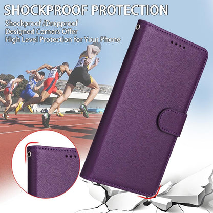 For Redmi 17 5G / 4G Global 170mm Litchi Texture RFID Blocking 3-Card Wallet Leather Phone Case(Purple)