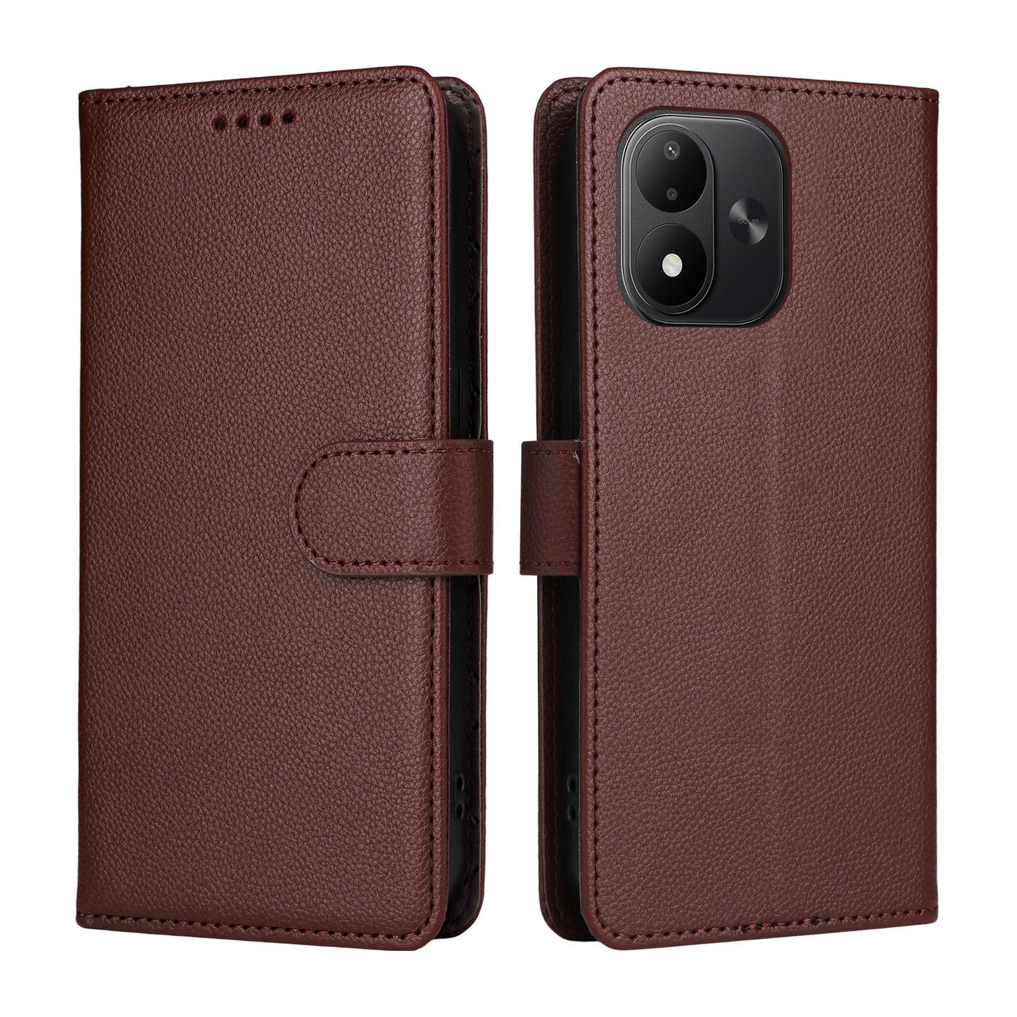 For Redmi Note 17 5G / 4G Global 171mm Litchi Texture RFID Blocking 3-Card Wallet Leather Phone Case(Brown)
