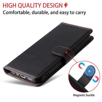 For Redmi Note 17 5G / 4G Global 171mm Litchi Texture RFID Blocking 3-Card Wallet Leather Phone Case(Black)
