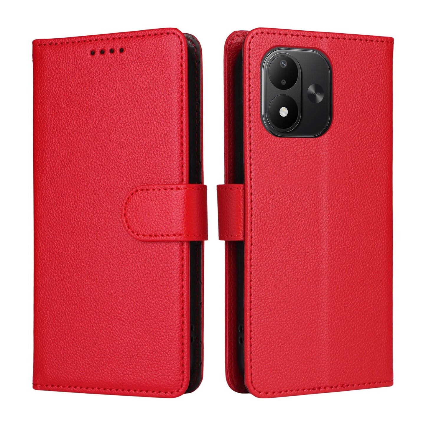 For Redmi Note 17 5G / 4G Global 171mm Litchi Texture RFID Blocking 3-Card Wallet Leather Phone Case(Red)