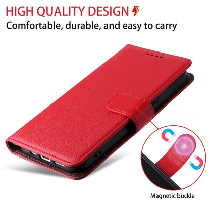 For Redmi Note 17 5G / 4G Global 171mm Litchi Texture RFID Blocking 3-Card Wallet Leather Phone Case(Red)
