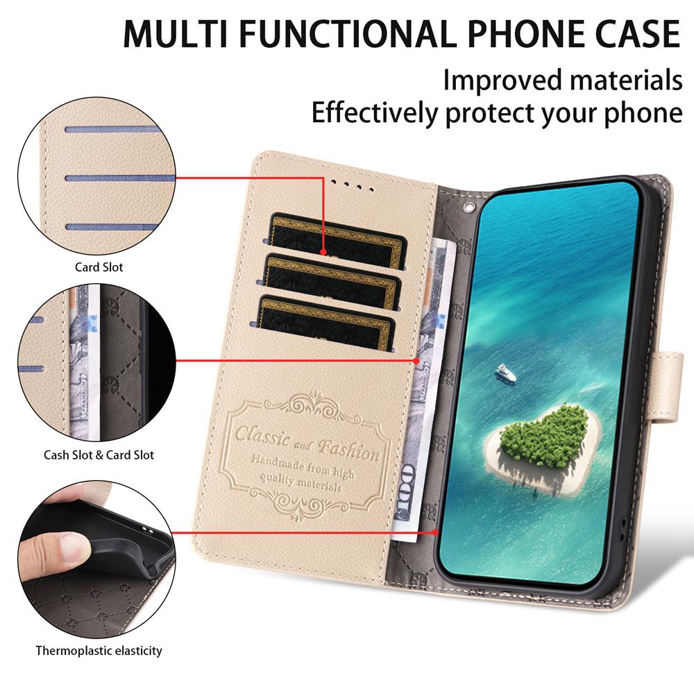 For Redmi Note 17 Pro+ 5G Global 163mm Litchi Texture RFID Blocking 3-Card Wallet Leather Phone Case(Beige)