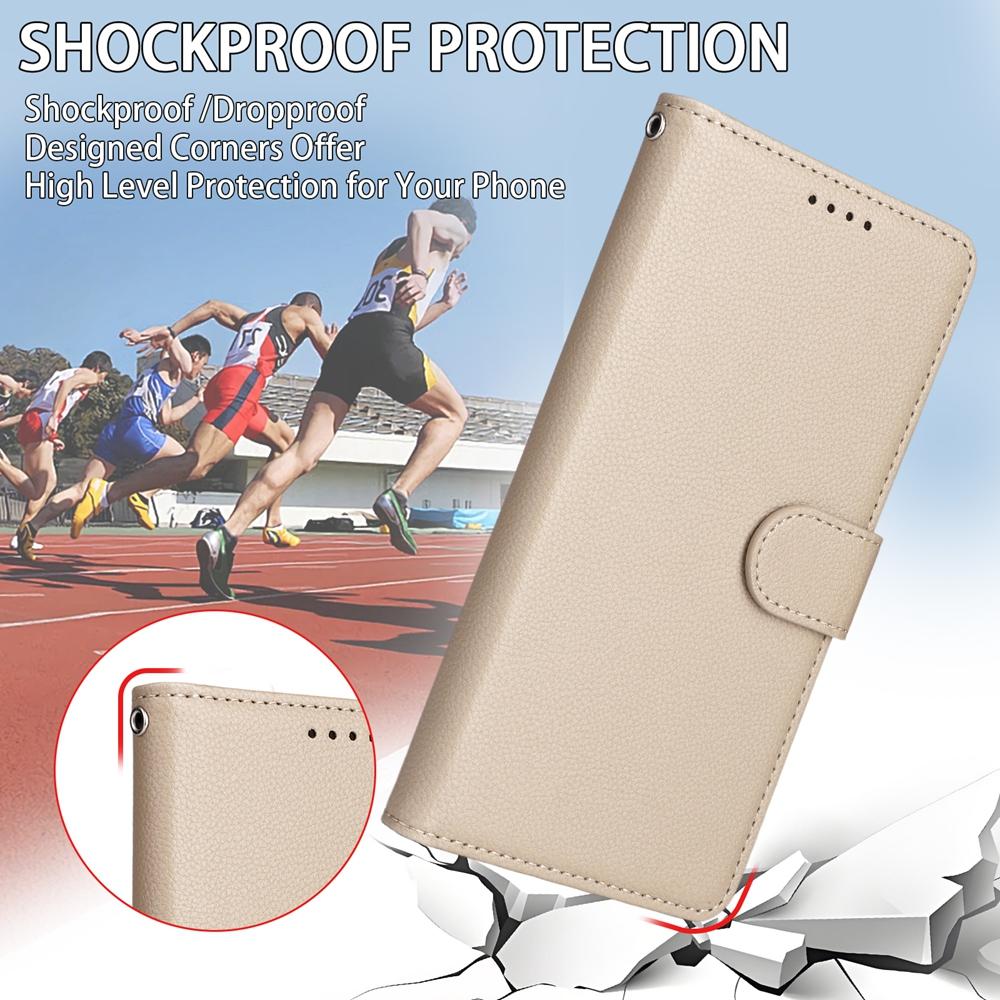 For Redmi Note 17 Pro+ 5G Global 163mm Litchi Texture RFID Blocking 3-Card Wallet Leather Phone Case(Beige)