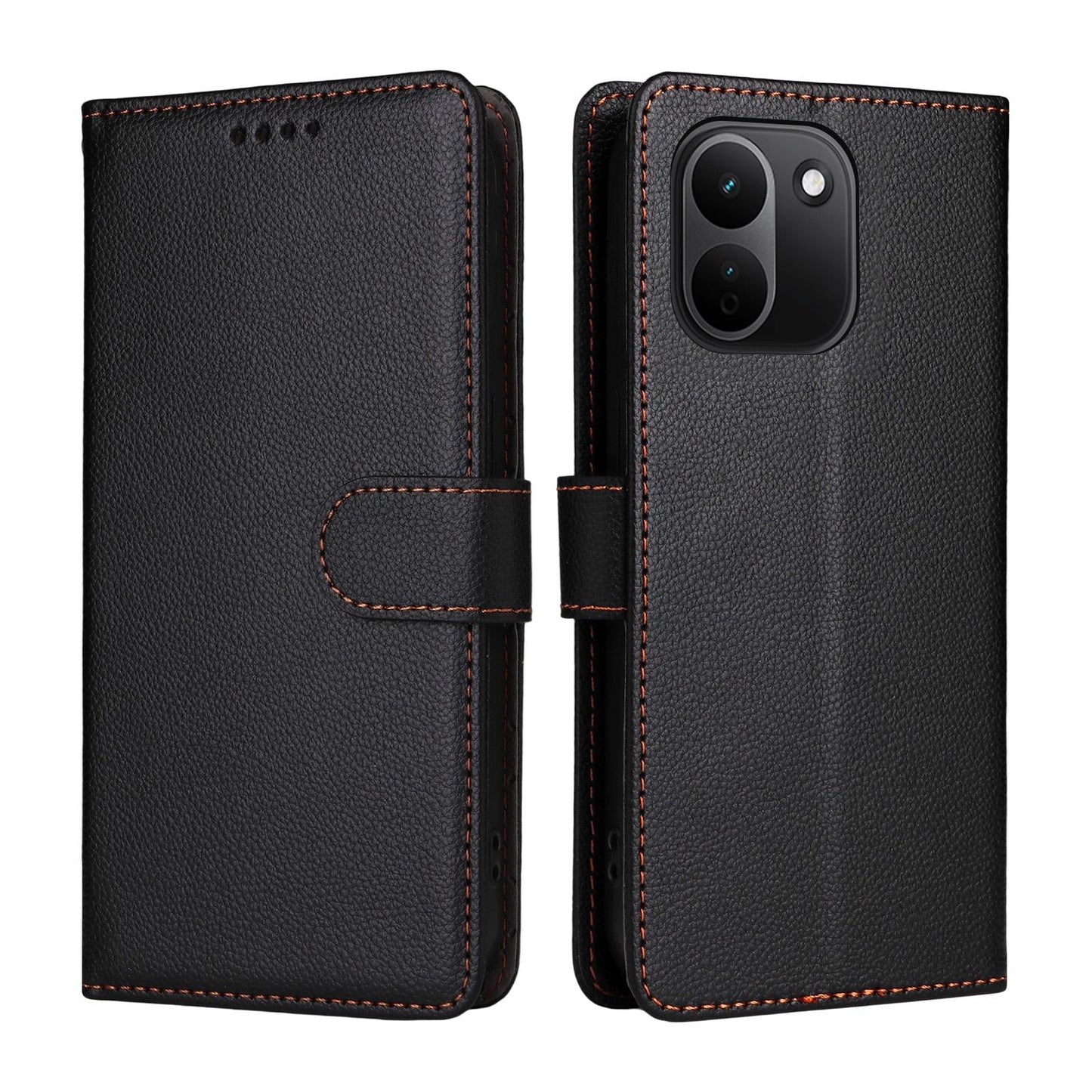 For Redmi Note 17 Pro+ 5G Global 163mm Litchi Texture RFID Blocking 3-Card Wallet Leather Phone Case(Black)