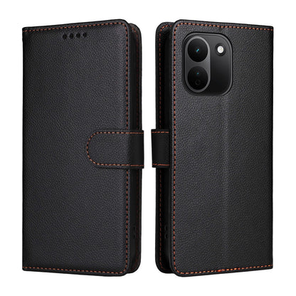 For Redmi Note 17 Pro+ 5G Global 163mm Litchi Texture RFID Blocking 3-Card Wallet Leather Phone Case(Black)