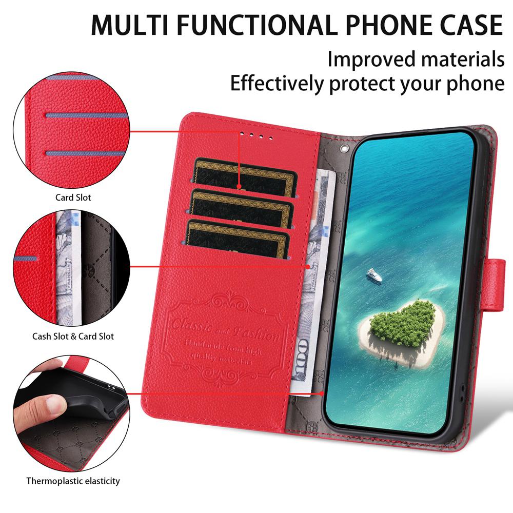 For Redmi Note 17 Pro+ 5G Global 163mm Litchi Texture RFID Blocking 3-Card Wallet Leather Phone Case(Red)