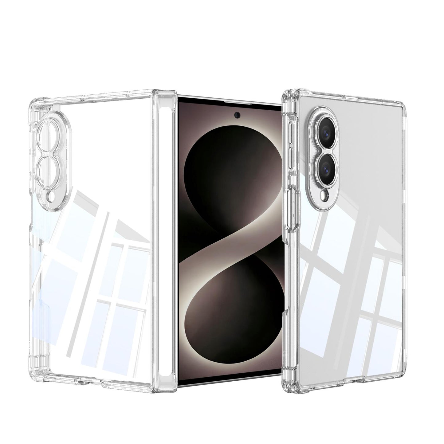 For Galaxy Z Fold8 5G GKK Magnetic Hinge Folding Airbag Full Cover Phone Case(Transparent)