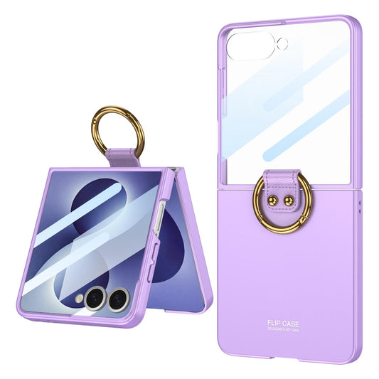 For Galaxy Z Flip8 5G GKK Integrated Ultra-Thin Ring Holder Phone Case(Purple)