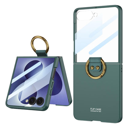 For Galaxy Z Flip8 5G GKK Integrated Ultra-Thin Ring Holder Phone Case(Green)