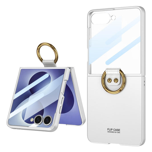 For Galaxy Z Flip8 5G GKK Integrated Ultra-Thin Ring Holder Phone Case(Silver)
