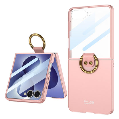 For Galaxy Z Flip8 5G GKK Integrated Ultra-Thin Ring Holder Phone Case(Pink)