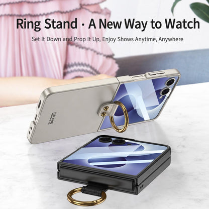 For Galaxy Z Flip8 5G GKK Integrated Ultra-Thin Ring Holder Phone Case(Titanium Gray)
