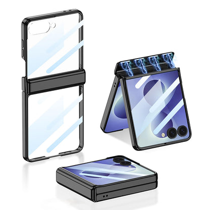 For Galaxy Z Flip8 5G GKK Integrated Magnetic Fold Hinge Shockproof Phone Case(Black)