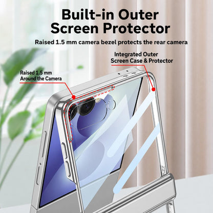 For Galaxy Z Flip8 5G GKK Integrated Magnetic Fold Hinge Shockproof Phone Case(Black)