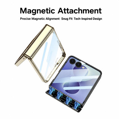 For Galaxy Z Flip8 5G GKK Integrated Magnetic Fold Hinge Shockproof Phone Case(Black)