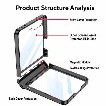 For Galaxy Z Flip8 5G GKK Integrated Magnetic Fold Hinge Shockproof Phone Case(Black)