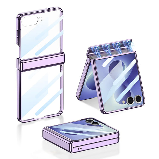 For Galaxy Z Flip8 5G GKK Integrated Magnetic Fold Hinge Shockproof Phone Case(Purple)