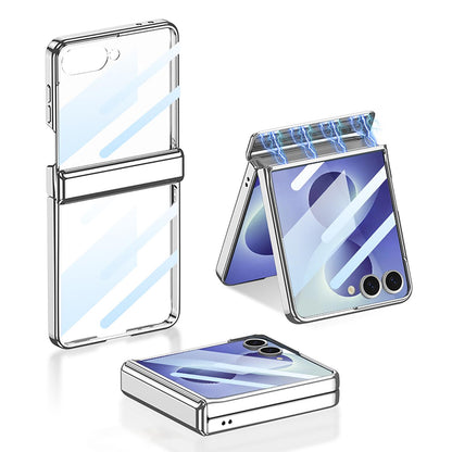 For Galaxy Z Flip8 5G GKK Integrated Magnetic Fold Hinge Shockproof Phone Case(Silver)