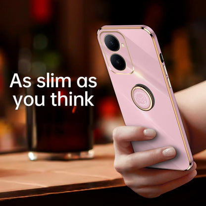 For Wiko Hi Enjoy 80 Plus XINLI Straight Edge 6D Electroplate TPU Phone Case with Ring Holder - Black - EDA008564702A