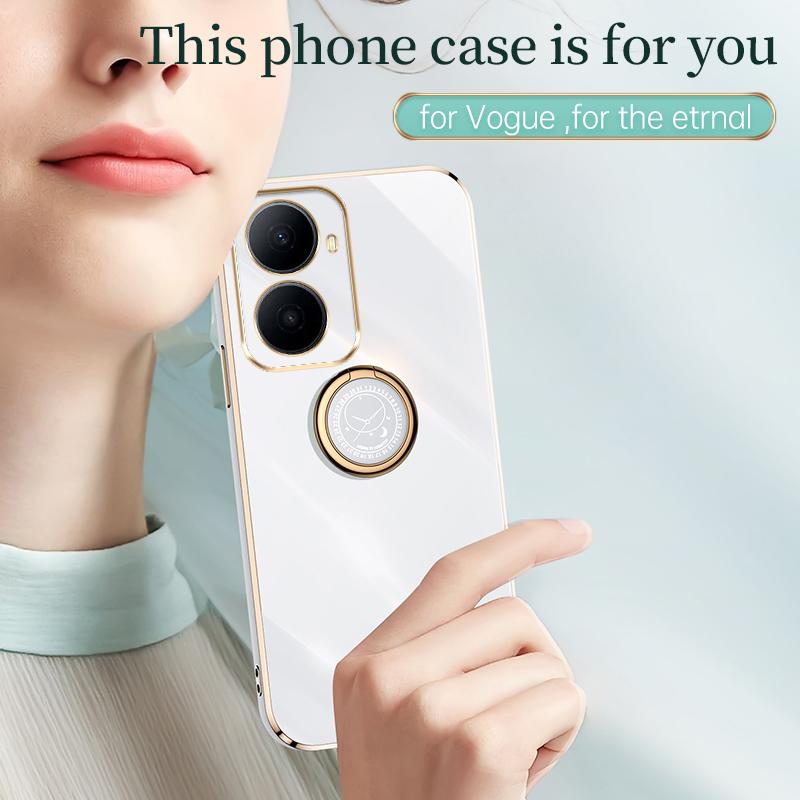 For Wiko Hi Enjoy 80 Plus XINLI Straight Edge 6D Electroplate TPU Phone Case with Ring Holder - Hawthorn Red - EDA008564702D